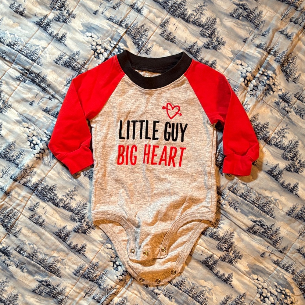 Carter's Red and Gray Baby Onesie